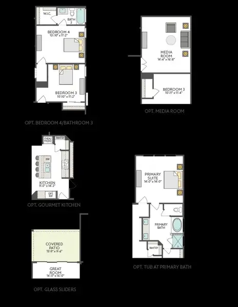 2D floor plan layout for the Mariposa by Tri Pointe Homes in Terrace Collection At Turner's Crossing, Buda, TX (Image 6).