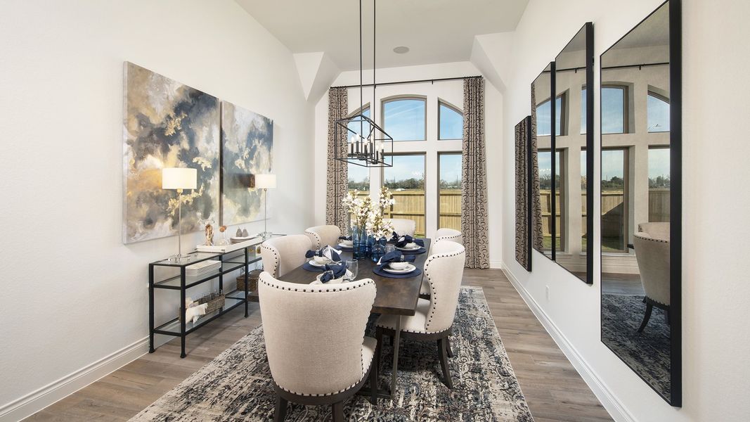 Representative furnished interior of a home built from the 3578W by Perry Homes in Lakes of Cane Island, Katy (Image 15).