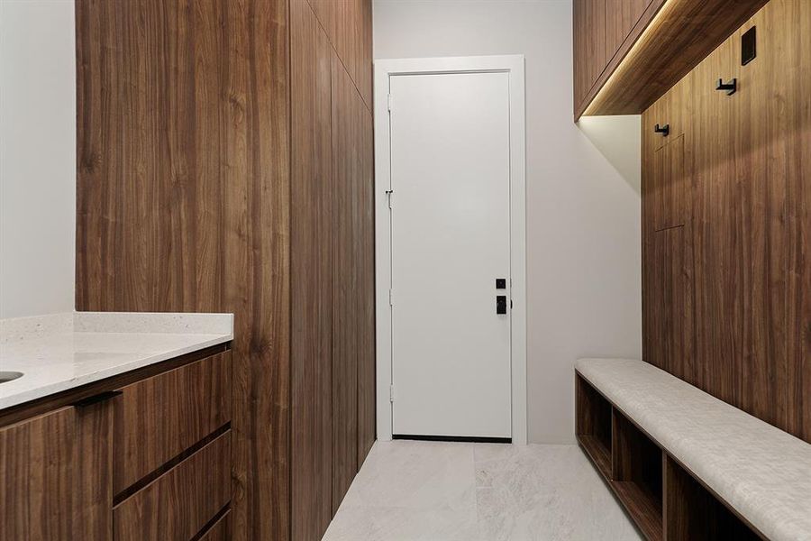 Mud Room and Garage Entry. Washer & Dryer hookups in closet