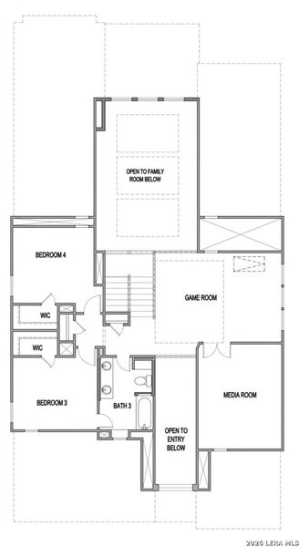 2D floor plan layout of this home in Foxbrook, Cibolo, TX (Image 3).
