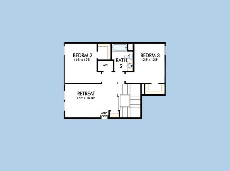 2D floor plan layout for the The Balance by David Weekley Homes in Reflections at Olympus – Legacy, Clermont, FL (Image 3).