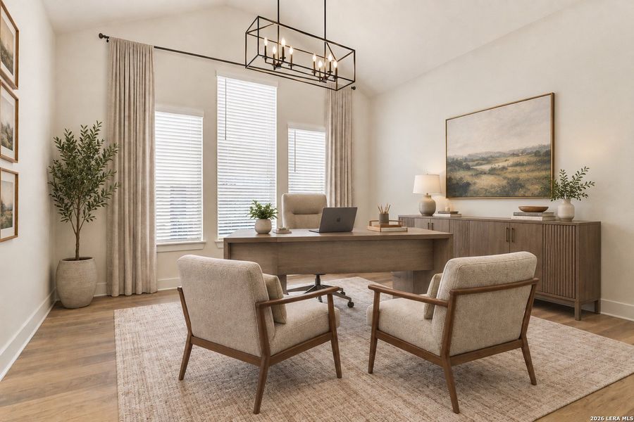 Furnished interior view inside a new home in Ventana - 60', Bulverde (Image 33).