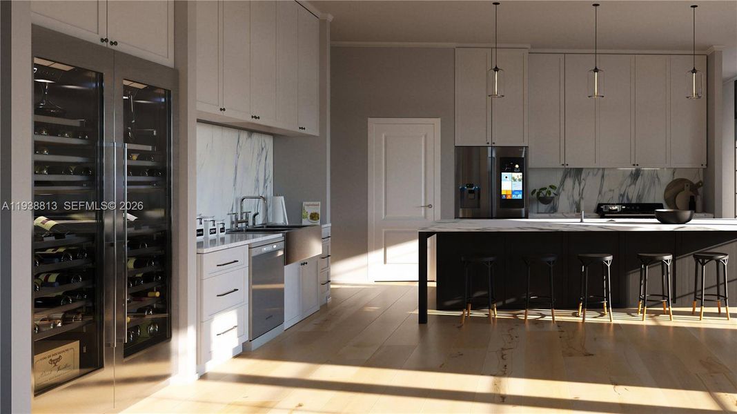 Furnished interior view inside a new home in , Coral Gables (Image 5). Furnished interior view inside a new home in , Coral Gables (Image 5).