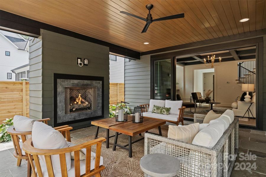 Covered porch perfect for indoor outdoor living