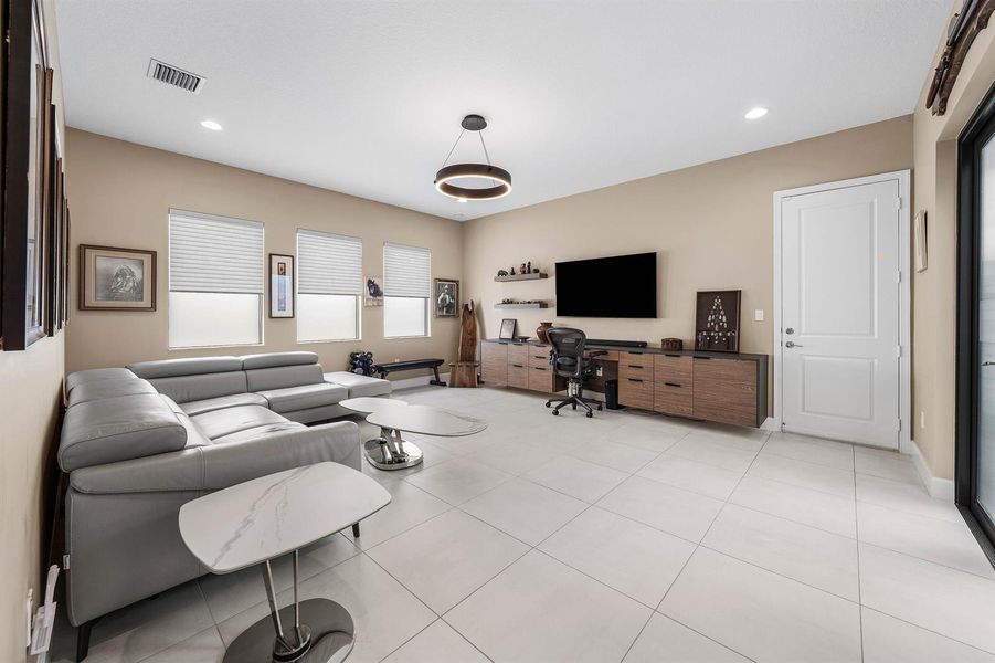 Large Club Room With Built-In Desk Unit Large Club Room With Built-In Desk Unit