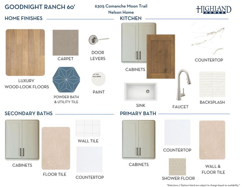 Sample of building materials used in homes in Goodnight Ranch, Austin (Image 26).