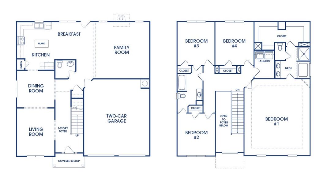 2D floor plan layout of this home in Locust Grove Station - Cedar Ridge, Locust Grove, GA (Image 3).