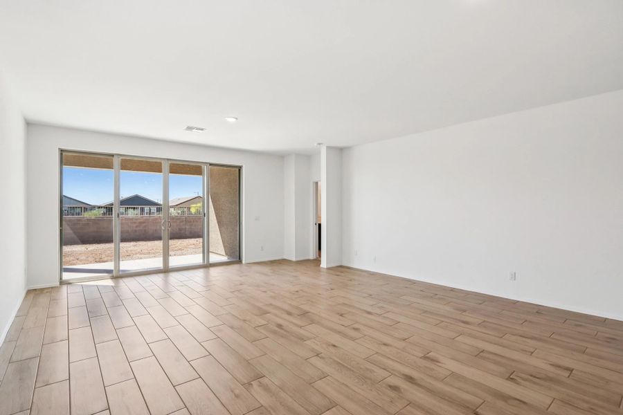 Great room with 4 panel slider upgrade