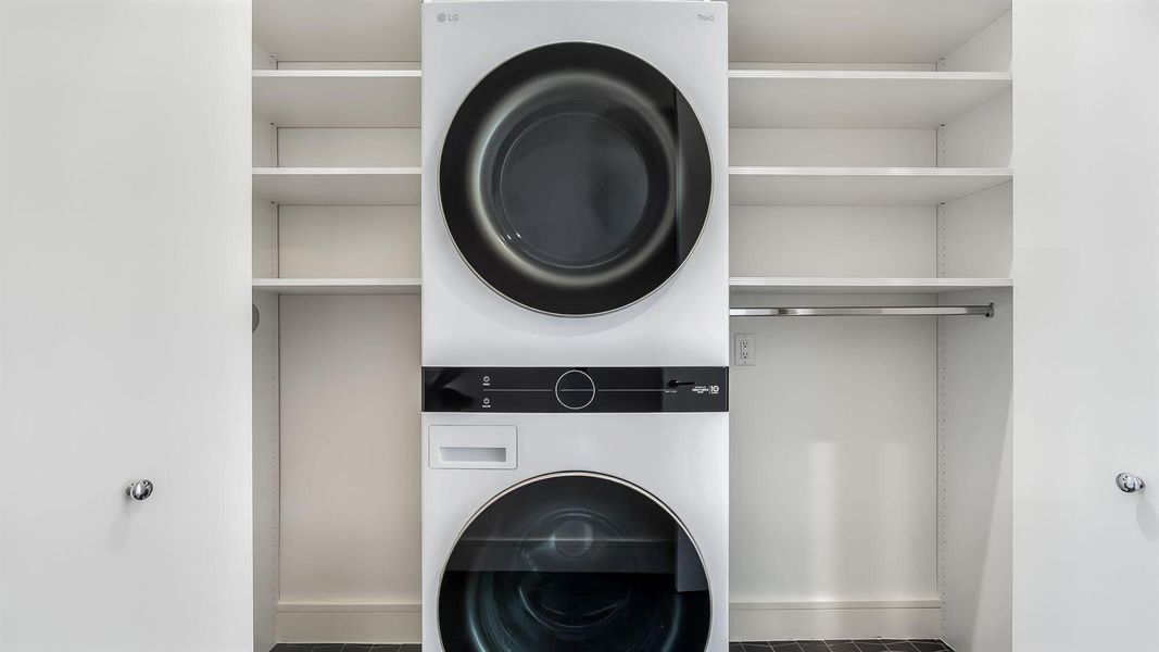 Upper Level Laundry and Storage Area