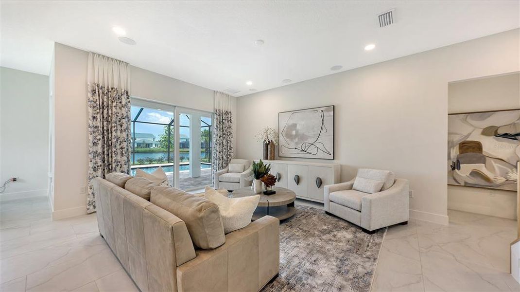 Furnished interior view inside a new home in Gracewater at Sarasota, Sarasota (Image 8). Furnished interior view inside a new home in Gracewater at Sarasota, Sarasota (Image 8).