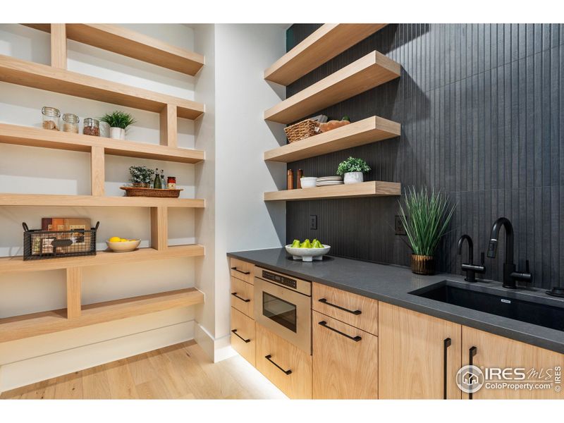 Pantry Example-. Renderings, plans, and specifications are for illustrative purposes only. Final finishes, features, materials, and design details may vary.