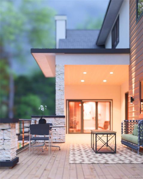 Rendering of stunning new custom estate showcasing resort style living, expertly crafted by Flatiron Development & Custom Homes.