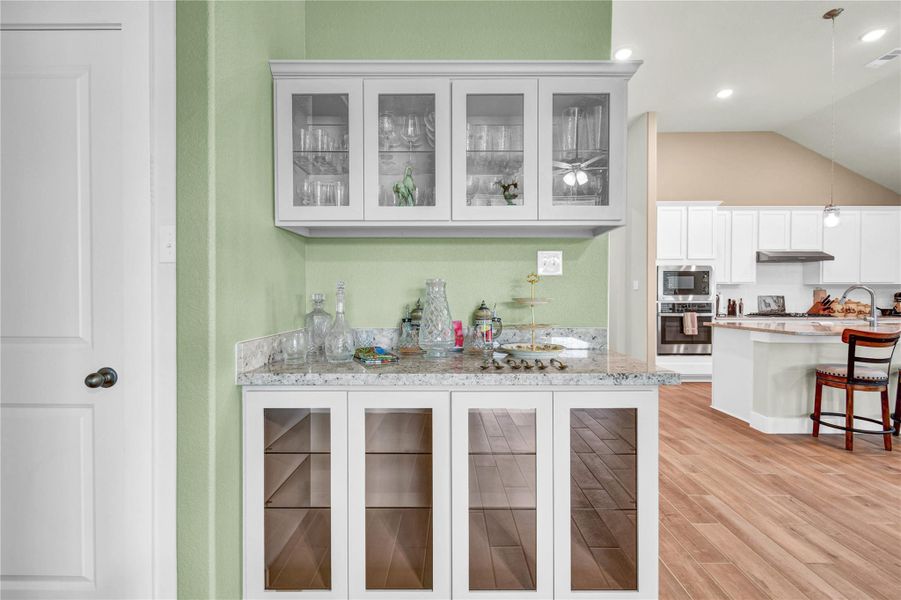 Up close view of the custom china cabinet. Up close view of the custom china cabinet.