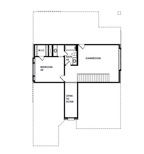 2D floor plan layout for the The Abingdon by Astoria Homes in Corner Stone Ranch, Howe, TX (Image 4).