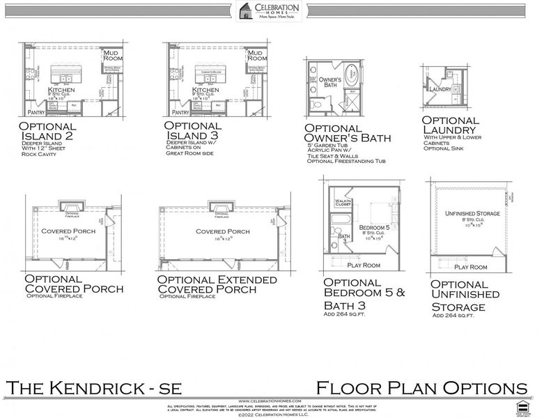 2D floor plan layout for the Kendrick by Celebration Homes in Thomas Downs, Thompson's Station, TN (Image 4).