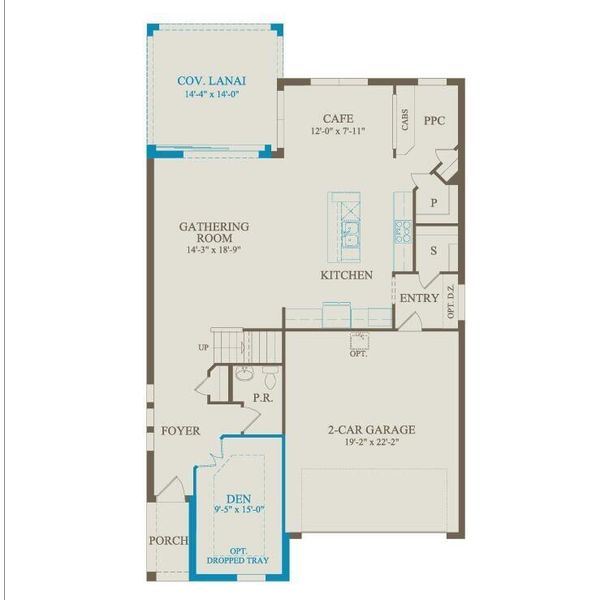 2D floor plan layout of this home in Avondale at Avenir, Palm Beach Gardens, FL (Image 4).