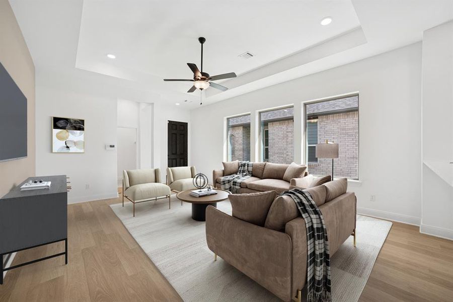 Furnished interior view inside a new home in Creekshaw – Gardens, Royse City (Image 4). Furnished interior view inside a new home in Creekshaw – Gardens, Royse City (Image 4).