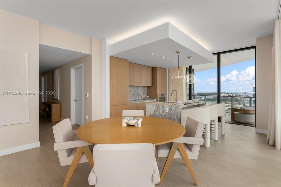 Furnished interior view inside a new home in Five Park, Miami Beach (Image 8).