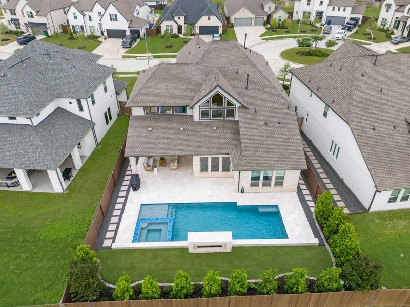 Aerial of gorgeous property.