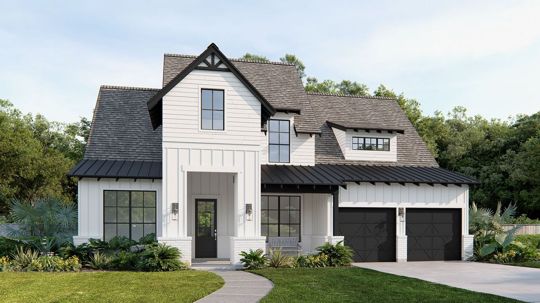 Representative exterior photo of a completed home built from the 566A by Britton Homes in The Tribute, The Colony, TX (Image 10). Representative exterior photo of a completed home built from the 566A by Britton Homes in The Tribute, The Colony, TX (Image 10).