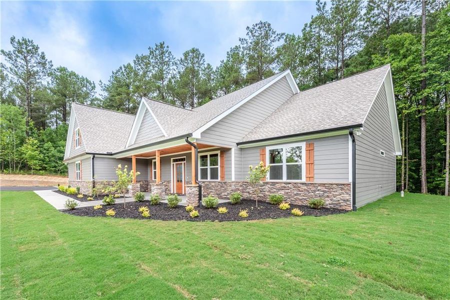 Front exterior of a new home in , Jasper, GA, highlighting curb appeal (Image 28). Front exterior of a new home in , Jasper, GA, highlighting curb appeal (Image 28).