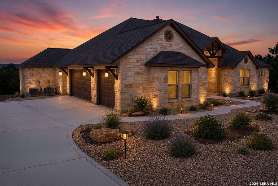 Front exterior of a new home in , New Braunfels, TX, highlighting curb appeal (Image 21).