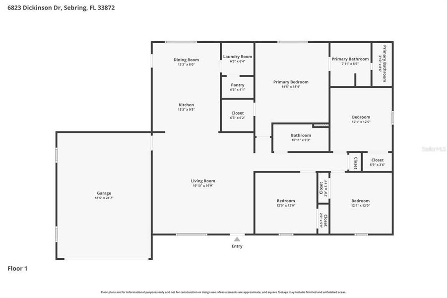 2D floor plan layout of this home in , Sebring, FL (Image 5).