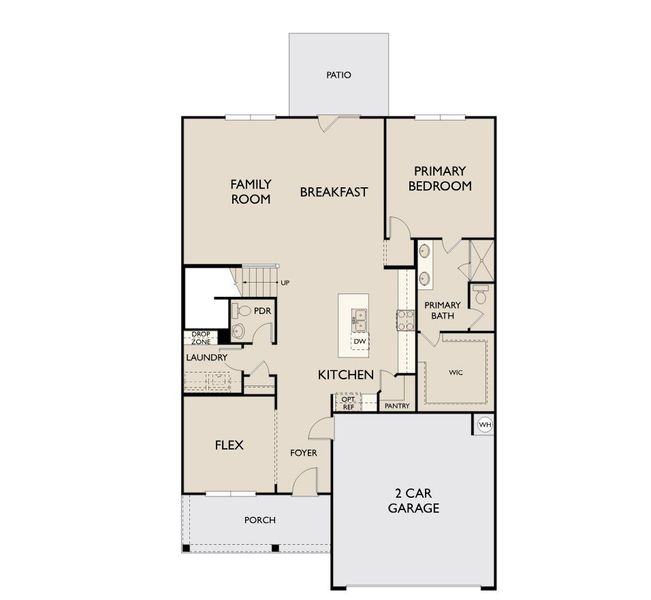 2D floor plan layout for the Macon by Ashton Woods in The Point, Rolesville, NC (Image 3).