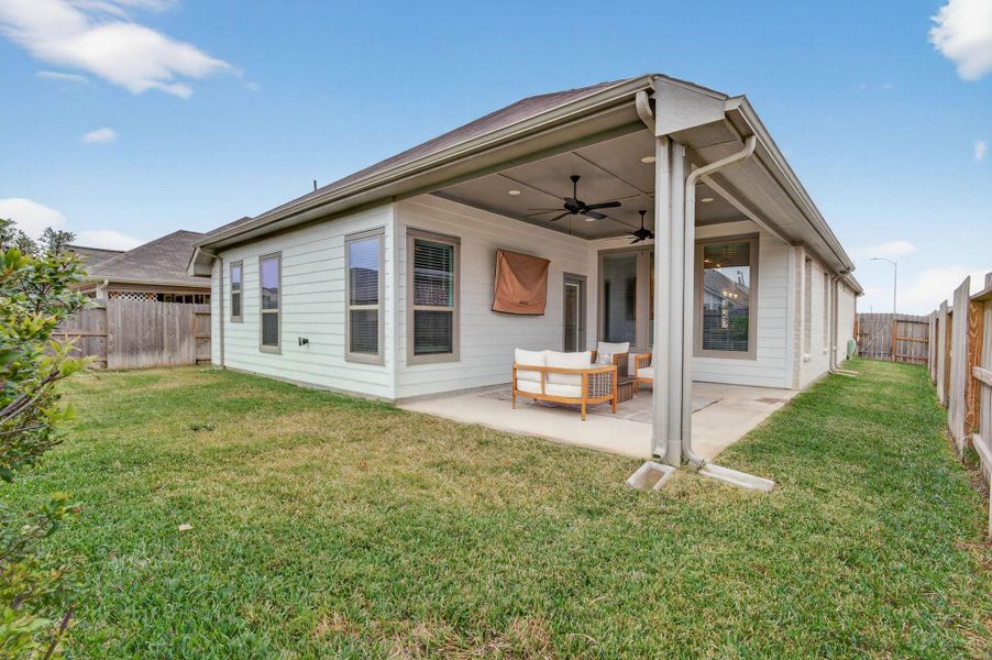 Another view of the back patio showing how large it is. Another view of the back patio showing how large it is.