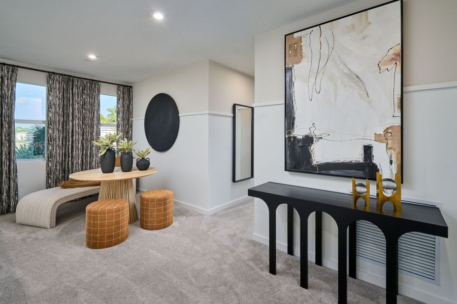 Representative furnished interior of a home built from the Laurel by Mattamy Homes in Forest – Townhomes, Greenacres (Image 6). Representative furnished interior of a home built from the Laurel by Mattamy Homes in Forest – Townhomes, Greenacres (Image 6).