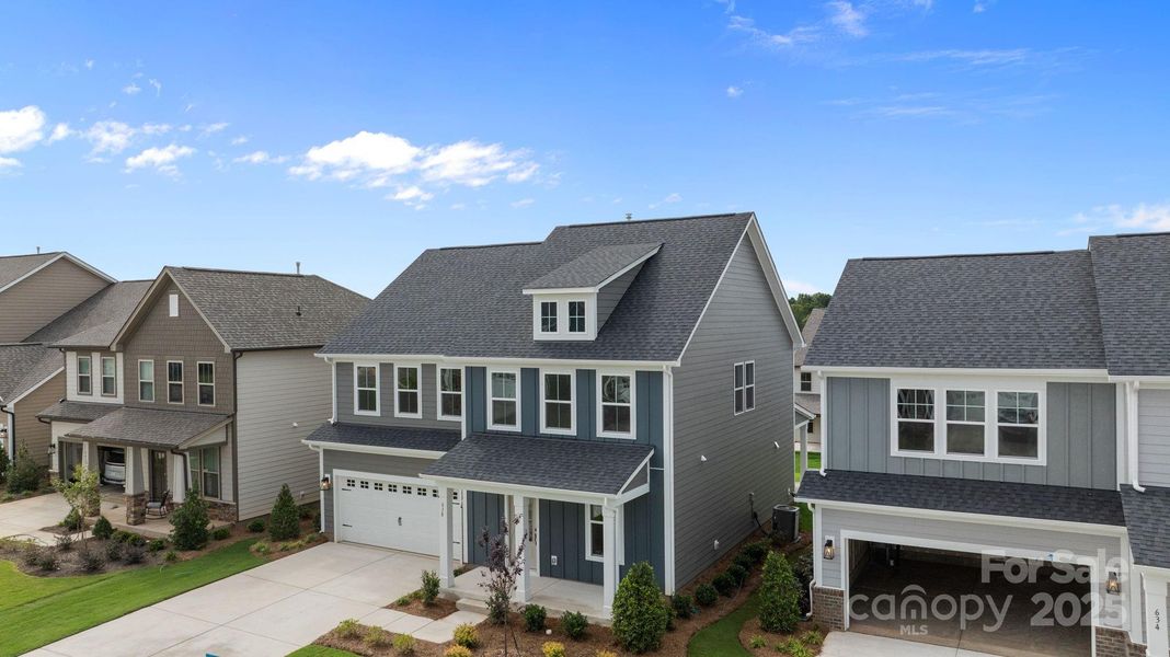 Front exterior of a new home in Lakeside Glen, York, SC, highlighting curb appeal (Image 22).