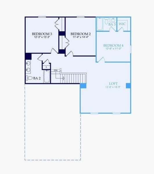 2D floor plan layout of this home in Hawthorne Ridge, McDonough, GA (Image 3).