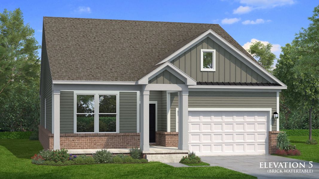 Representative exterior photo of a completed home built from the Chelsea by DRB Homes in The Park at Brighton, Locust Grove, GA (Image 6).
