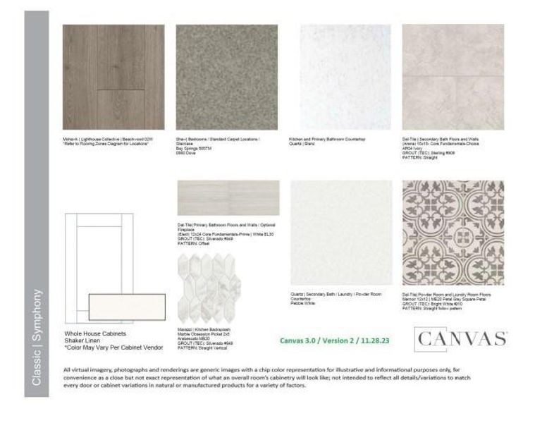 Design Selections.  Home is under construction and selections are subject to change.