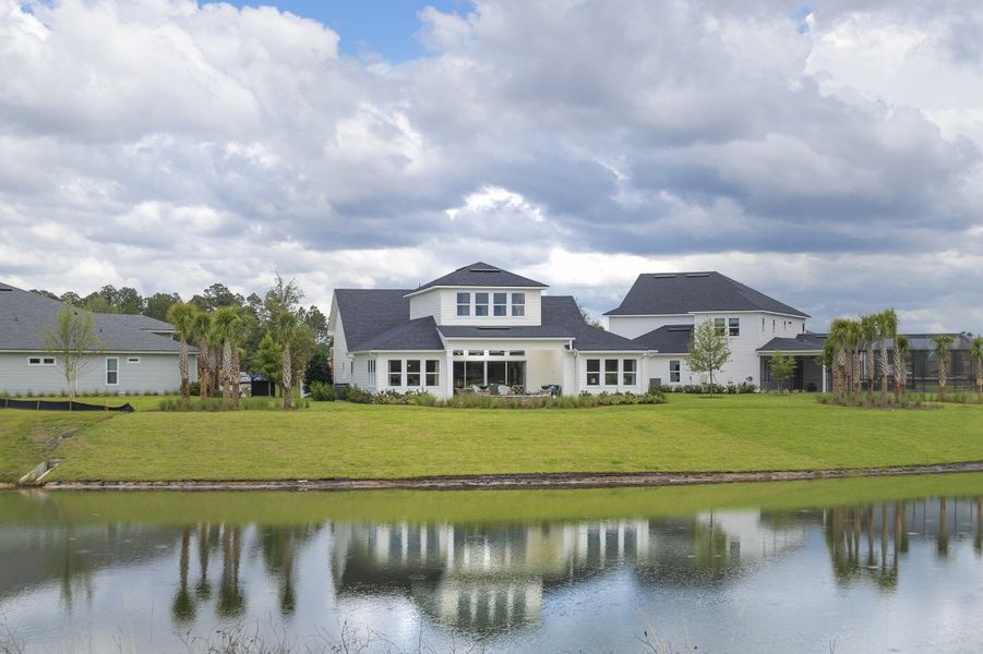 Representative exterior photo of a completed home built from the Ortega by Riverside Homes in Hidden Creek at SilverLeaf 80' Series, St. Augustine, FL (Image 43).