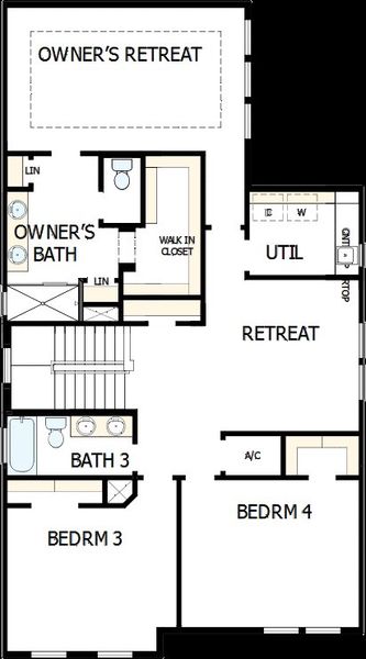 2D floor plan layout of this home in Emerald Landing at Waterside at Lakewood Ranch – Cottage Series, Sarasota, FL (Image 3).
