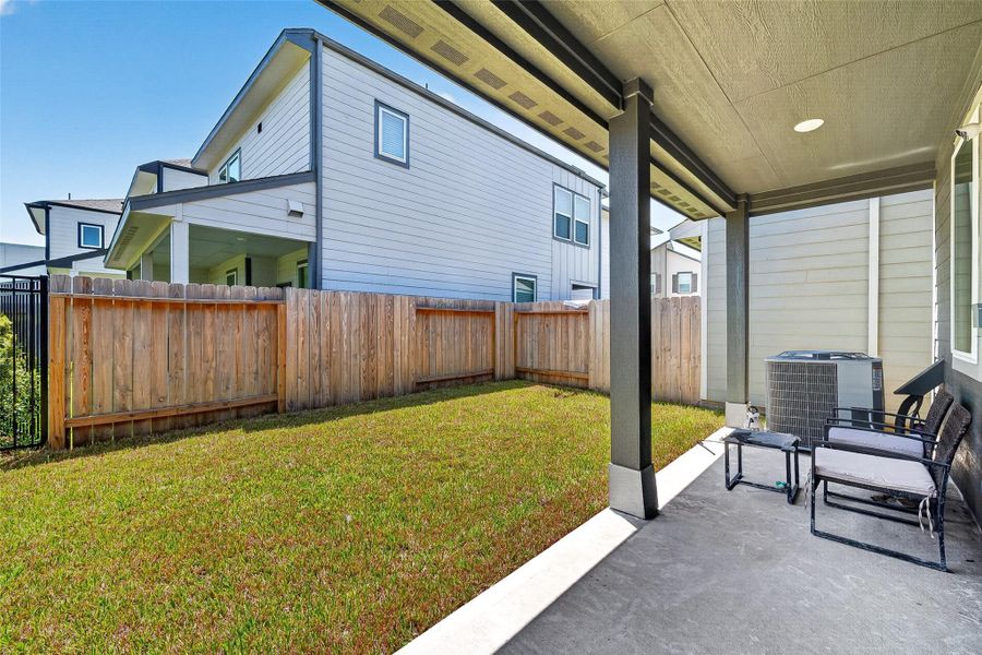 Exterior details and patio area of a home in Park Row Village, Houston (Image 4). Exterior details and patio area of a home in Park Row Village, Houston (Image 4).