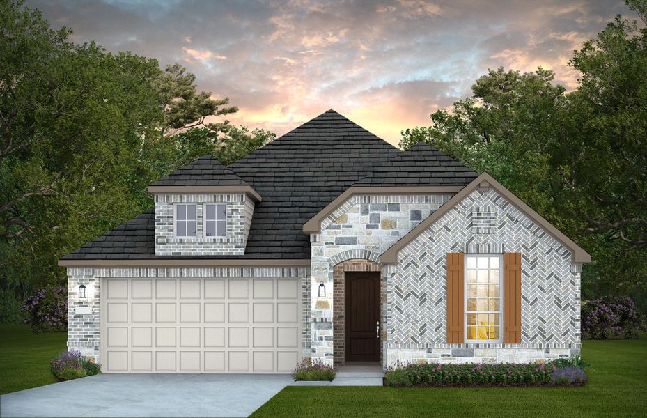 Representative exterior photo of a completed home built from the Chilton by Pulte Homes in Saddleback at Santa Rita Ranch, Liberty Hill, TX (Image 5).