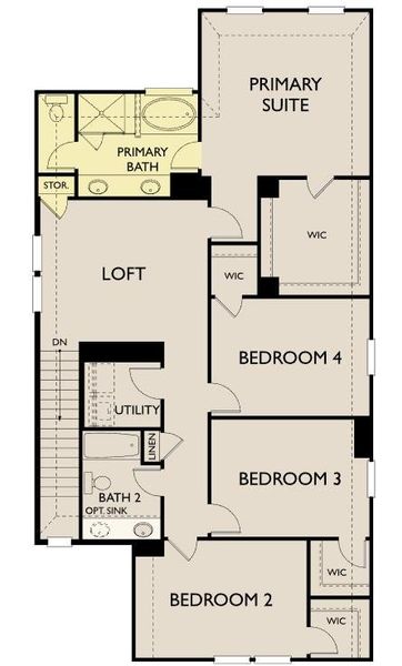 2D floor plan layout of this home in The Homestead at Lariat, Liberty Hill, TX (Image 6).