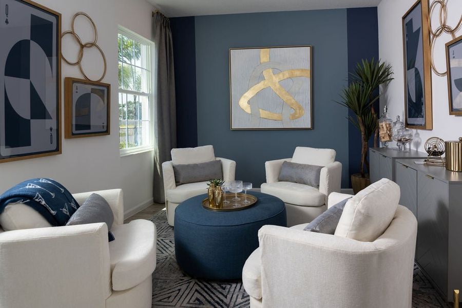 Representative furnished interior of a home built from the Margate II by Park Square Residential in Brighton, Venice (Image 8).
