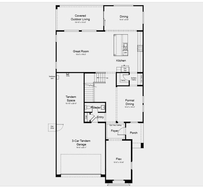 2D floor plan layout for the Marigold by Taylor Morrison in Verdin Discovery Collection, Phoenix, AZ (Image 4). 2D floor plan layout for the Marigold by Taylor Morrison in Verdin Discovery Collection, Phoenix, AZ (Image 4).