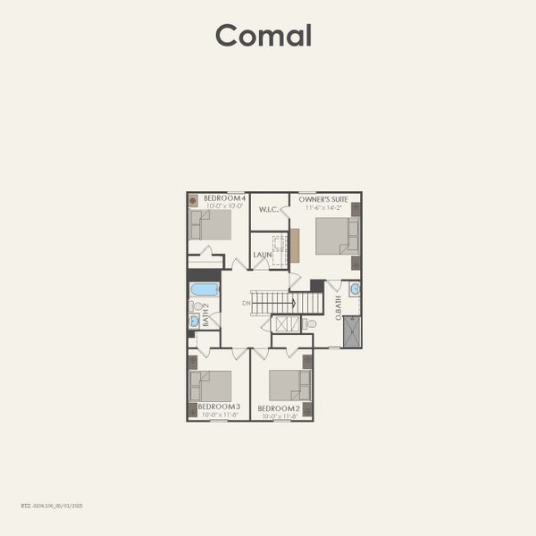 2D floor plan layout for the Comal by Centex in Cottonwood Creek, Howe, TX (Image 6).