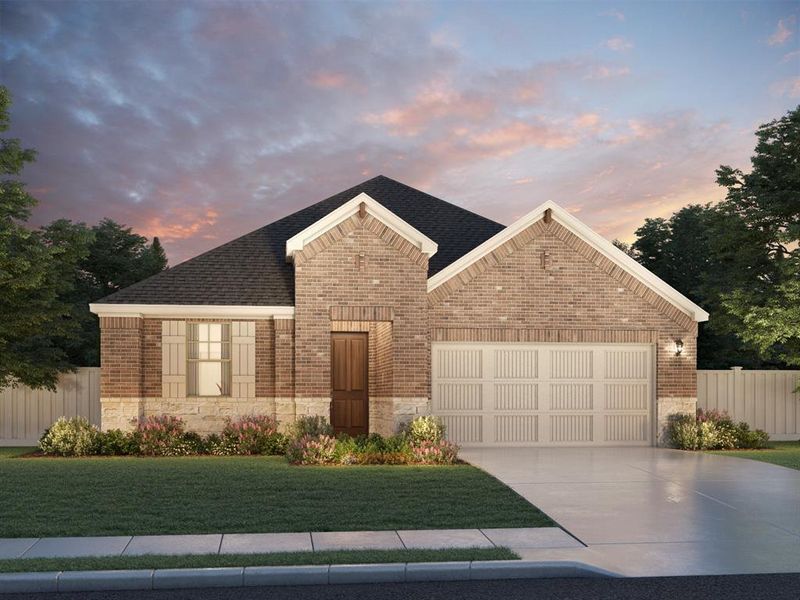 Front exterior of a new home in Ashford Park - Texana Series, Corinth, TX, highlighting curb appeal (Image 1). Front exterior of a new home in Ashford Park - Texana Series, Corinth, TX, highlighting curb appeal (Image 1).