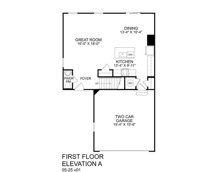 2D floor plan layout for the Lily by Ryan Homes in Wren Woods 2-Story, Gray Court, SC (Image 3).