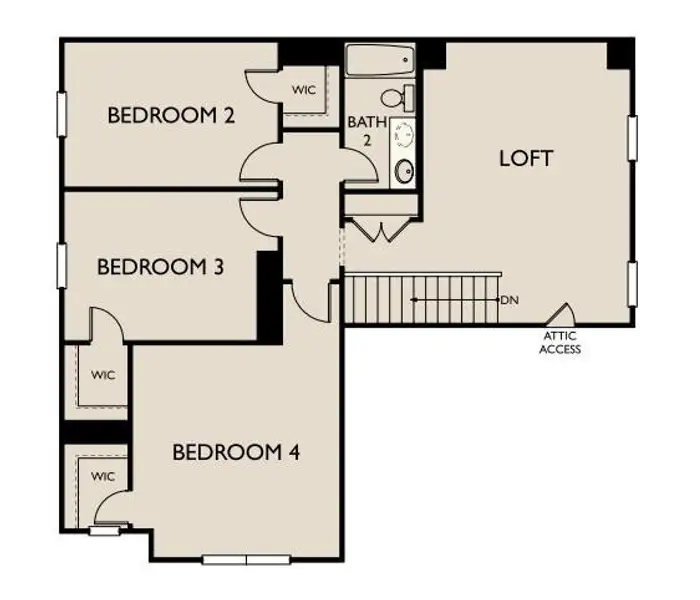 2D floor plan layout of this home in Spring Creek Trails, Magnolia, TX (Image 3).