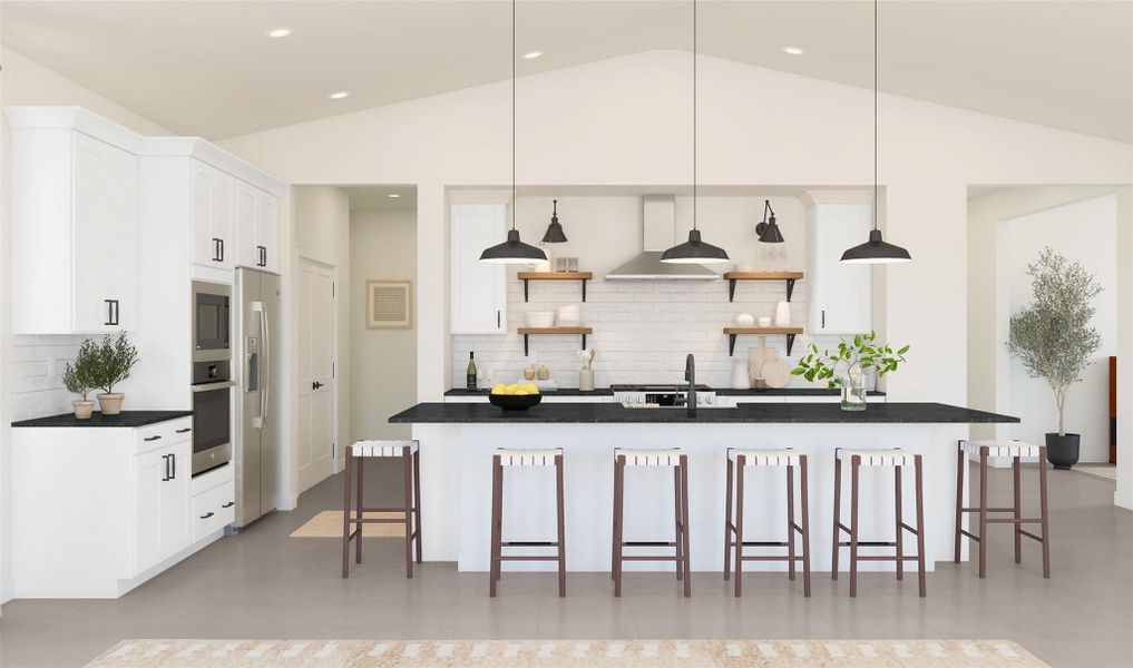 Lovely island kitchen (*Artist rendering used for illustration purposes only.)