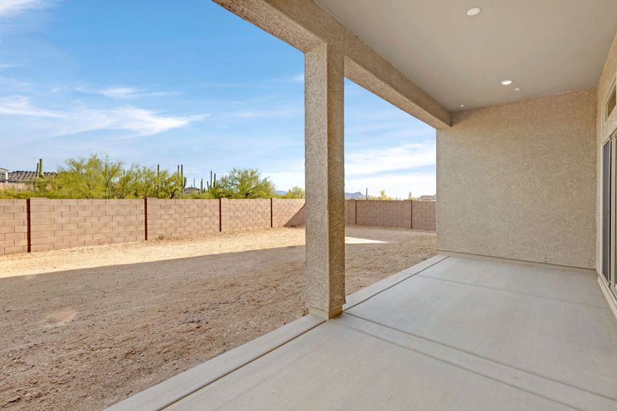 Exterior details and patio area of a home in Saguaro Reserve II, Marana (Image 3). Exterior details and patio area of a home in Saguaro Reserve II, Marana (Image 3).