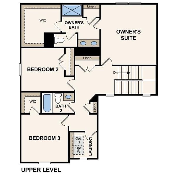 2D floor plan layout of this home in Blue Sky Meadows, Monroe, NC (Image 3).