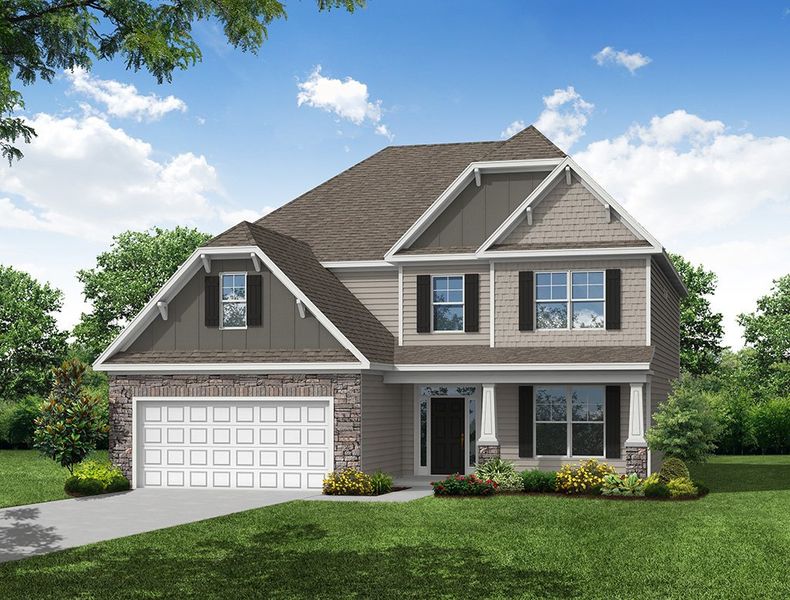Representative exterior photo of a completed home built from the McDowell by Eastwood Homes in Arbordale, Elgin, SC (Image 7).