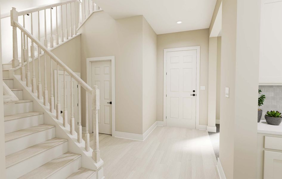 Representative unfurnished interior of a home built from the The Melford by David Weekley Homes in Pomona 40' Homesites, Manvel (Image 12). Representative unfurnished interior of a home built from the The Melford by David Weekley Homes in Pomona 40' Homesites, Manvel (Image 12).